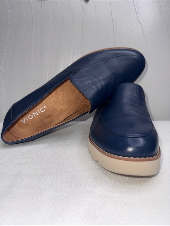 Vionic Shoes - Vionic Kensley Navy Leather Loafers